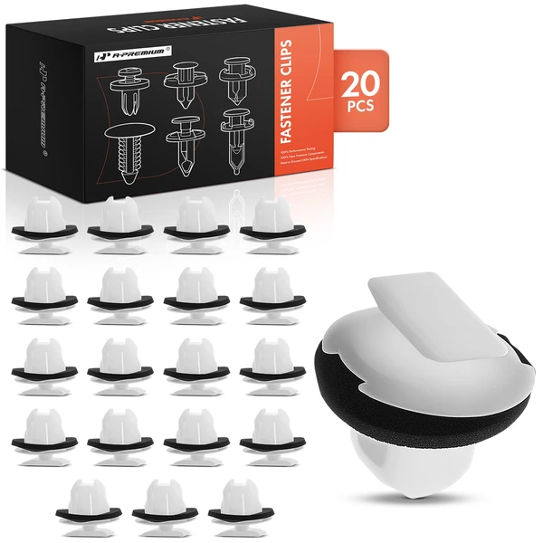 20 Pcs Nylon White Fender Molding Clip A-Premium APRCF1691