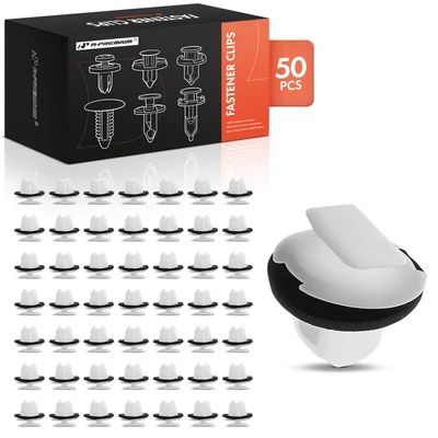 50 Pcs 16mm White Molding Clips with Sealer Fasteners
