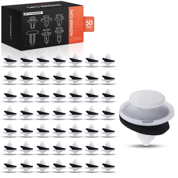 2007-2012 Honda CR-V 50 Pcs 8.5mm Nylon White Rocker & Pillars & Spoiler & Garnish & Exterior Trim A-Premium APRCF1699