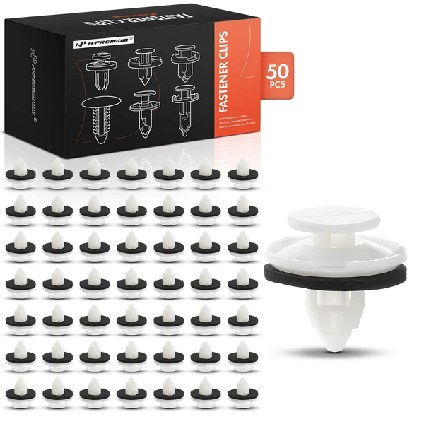 2014-2020 Acura MDX 50 Pcs 8.5mm Nylon White Rocker & Pillars Garnish & Exterior Trim Retainer Clip A-Premium APRCF1702