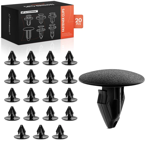 20 Pcs 8mm Nylon Black Front Fender Retainer Clip A-Premium APRCF1703