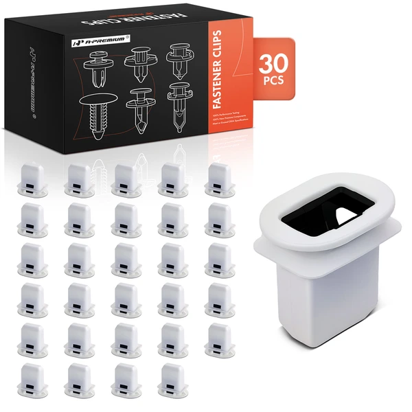 30 Pcs Nylon Black & White Front & Rear Seat Bottom & Bench Grommet A-Premium APRCF1737