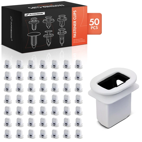 50 Pcs Nylon Black & White Front & Rear Seat Bottom & Bench Grommet A-Premium APRCF1738