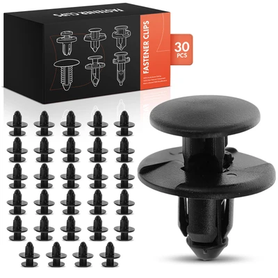 30 Pcs 8.5mm Nylon Front Fender & Body Side Liner Retainer Clips Push-Type