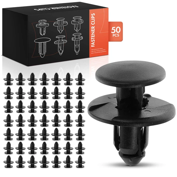 2013-2022 Chevrolet Malibu 50 Pcs 8.5mm Nylon Black Front Fender & Body Side Liner Retainer Clip A-Premium APRCF1744