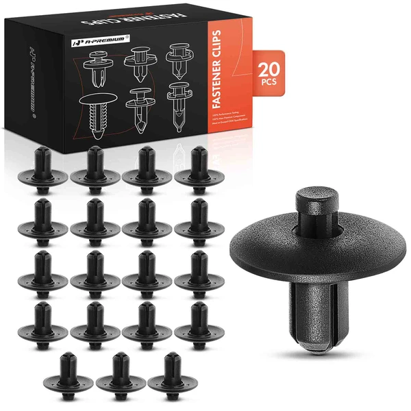 2008-2009 Audi TT 20 Pcs 7.5mm Nylon Black Bumper & Fender & Hood Insulation Retainer Clip A-Premium APRCF1745