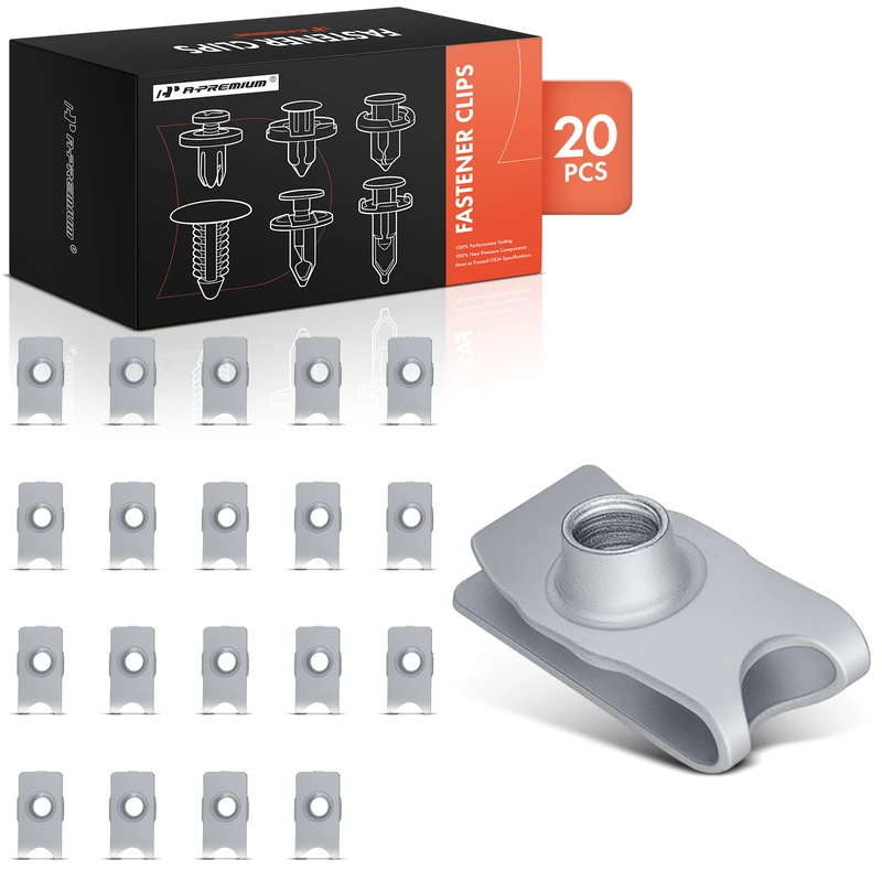 20 Pcs Silver U-Nut A-Premium APRCF1751