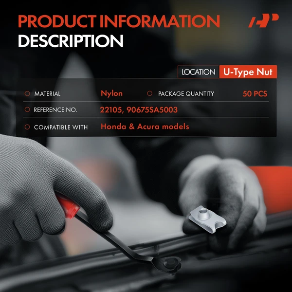 2000-2013 Toyota Tundra 50 Pcs Silver U-Nut A-Premium APRCF1753