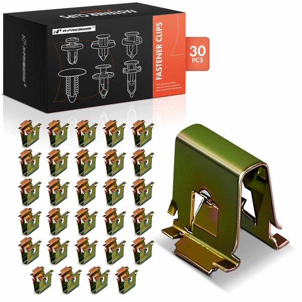 1989-1993 BMW 535i 30 Pcs Zinc Plated Steel Yellow Trim Retainer Clip A-Premium APRCF1755