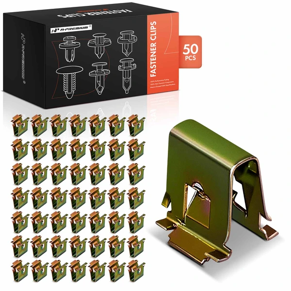 1989-1993 BMW 535i 50 Pcs Zinc Plated Steel Yellow Trim Retainer Clip A-Premium APRCF1756