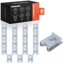20 Pcs M4.8 Steel Bumper Cover U Type Nuts Clip Fastener