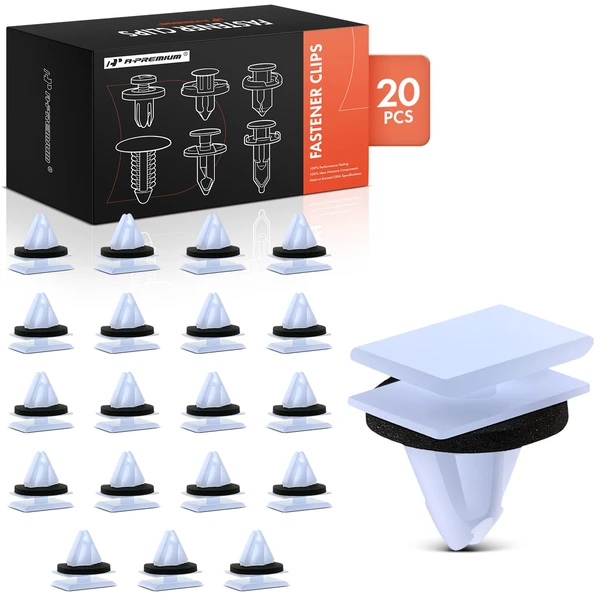 20 Pcs 9mm Nylon White Molding Clip A-Premium APRCF1772
