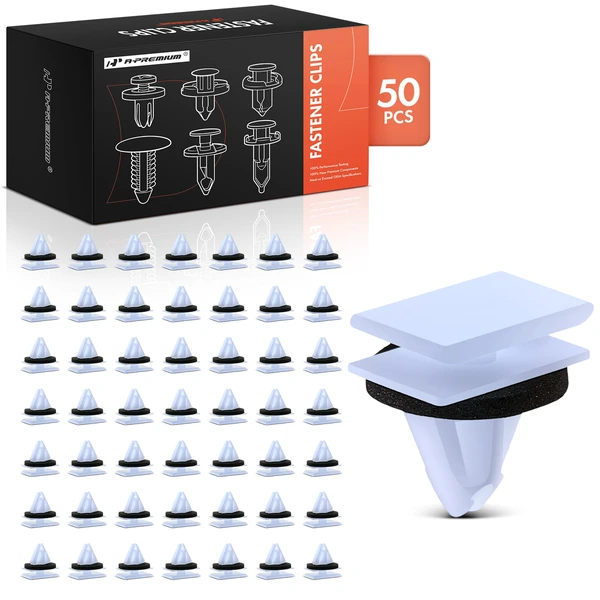 50 Pcs 9mm Nylon White Molding Clip A-Premium APRCF1774