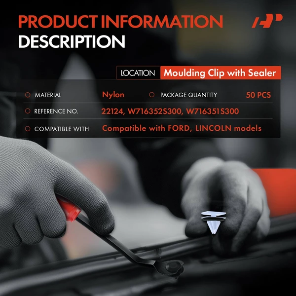 50 Pcs 9mm Nylon White Molding Clip A-Premium APRCF1774