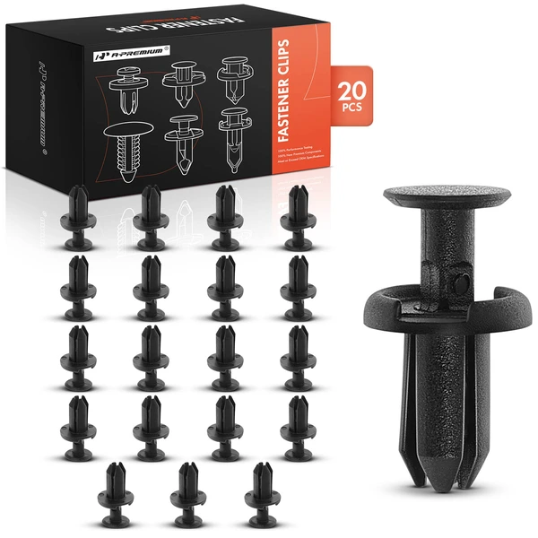 20 Pcs 5mm Nylon Black Front Bumper Retainer A-Premium APRCF1775