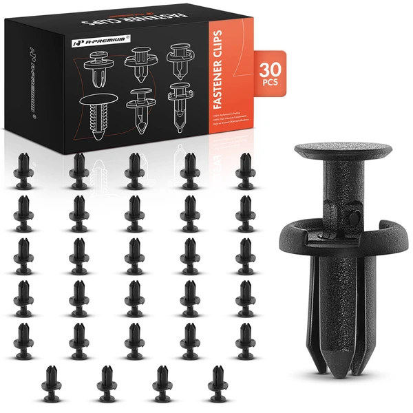 30 Pcs 5mm Nylon Black Front Bumper Retainer A-Premium APRCF1776