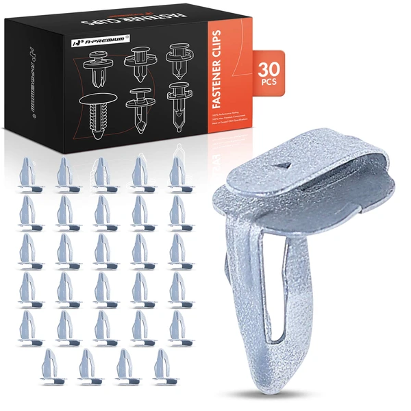 30 Pcs 7.94mm Nylon Silver Trim Panel Fastener A-Premium APRCF1785