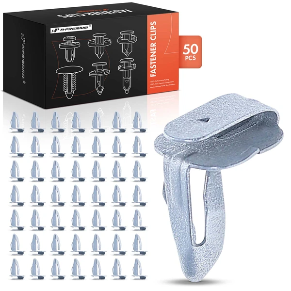 1969-1972 1974-1976 Dodge Dart 50 Pcs 7.94mm Nylon Silver Trim Panel Fastener A-Premium APRCF1786