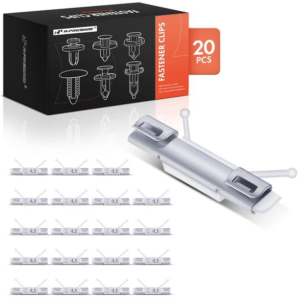 20 Pcs Nylon & Metal White Pillar & Exterior Trim Glass Weatherstrip A-Premium APRCF1796