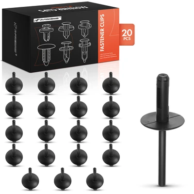 20 Pcs 6mm Black Nylon Fender Bumper Retainer Clips
