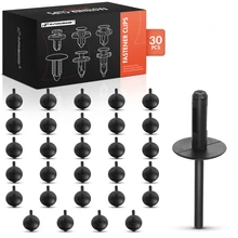 30 Pcs 6mm Black Nylon Fender Bumper Retainer Clips