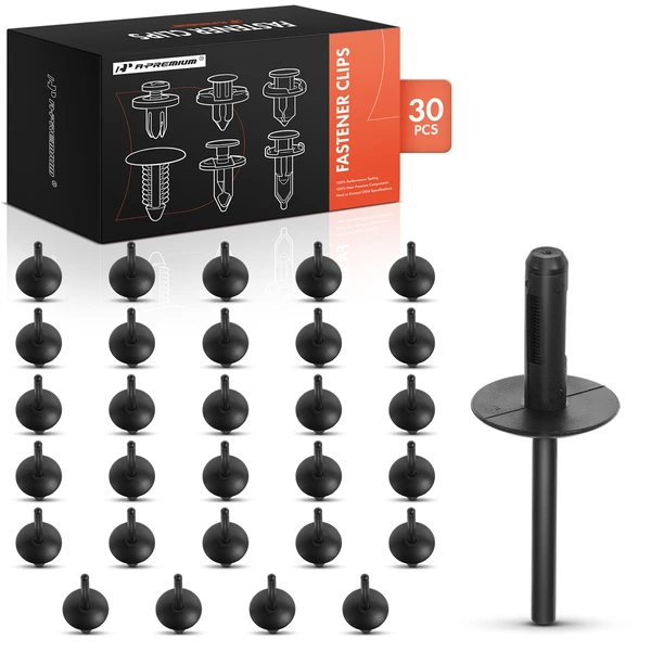 30 Pcs Nylon Black Wheel Arch Trim Cover Nylon Rivets A-Premium APRCF1809