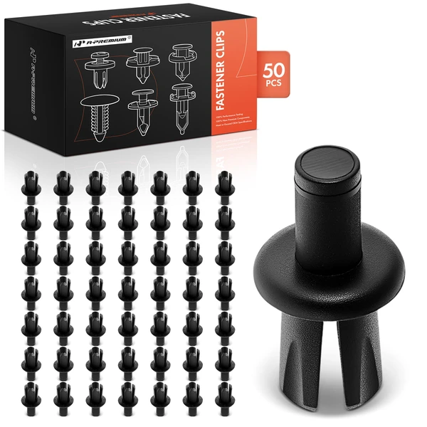 50 Pcs 8mm Nylon Black Pillar & Rocker & Floor Molding A-Premium APRCF1831