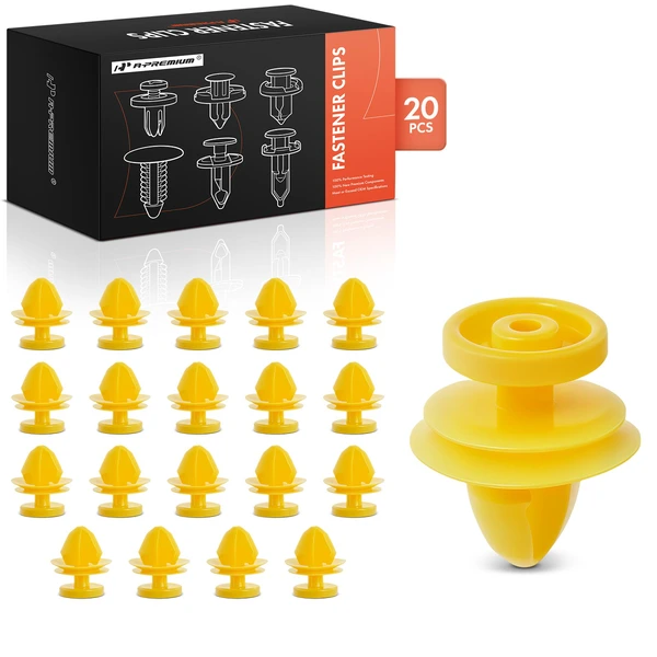 20 Pcs Nylon Yellow Rocker Molding Retainer A-Premium APRCF1832