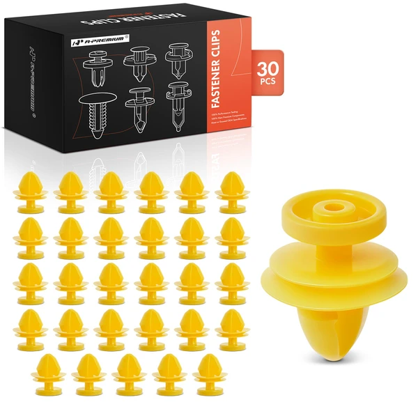 30 Pcs Nylon Yellow Rocker Molding Retainer A-Premium APRCF1833