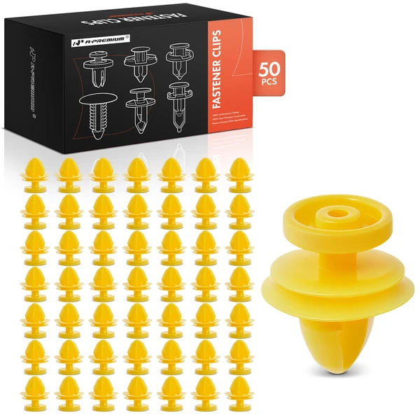 50 Pcs Nylon Yellow Rocker Molding Retainer A-Premium APRCF1834