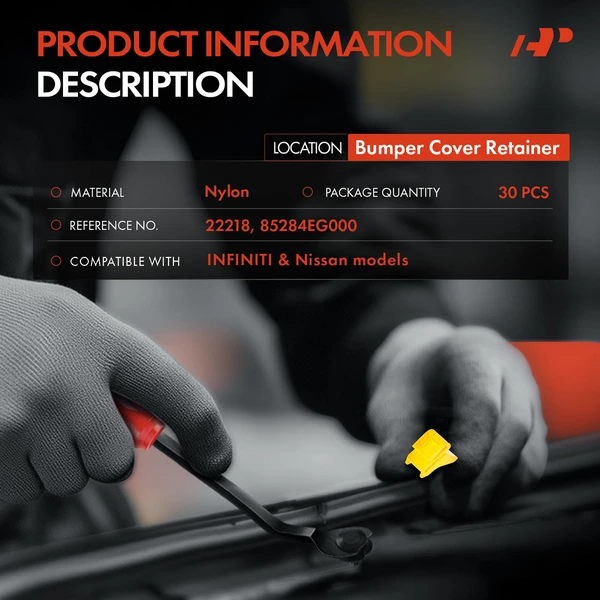 30 Pcs Nylon Yellow Bumper Cover Retainer A-Premium APRCF1866