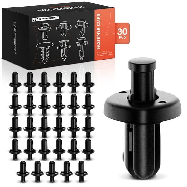 30 Pcs 5mm Plastic Black Bumper Cover Retainer A-Premium APRCF1872