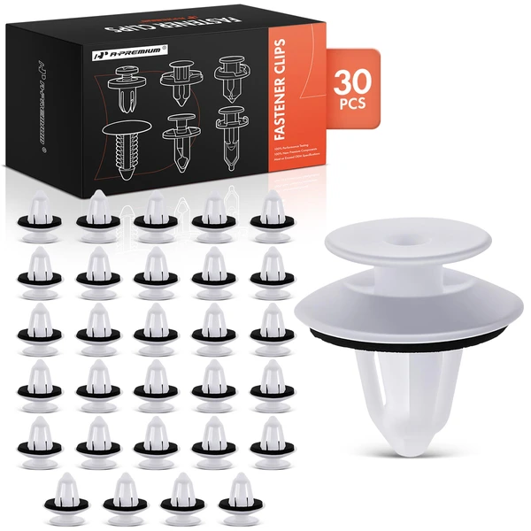 30 Pcs Nylon White Tailgate Garnish Retainer A-Premium APRCF1884