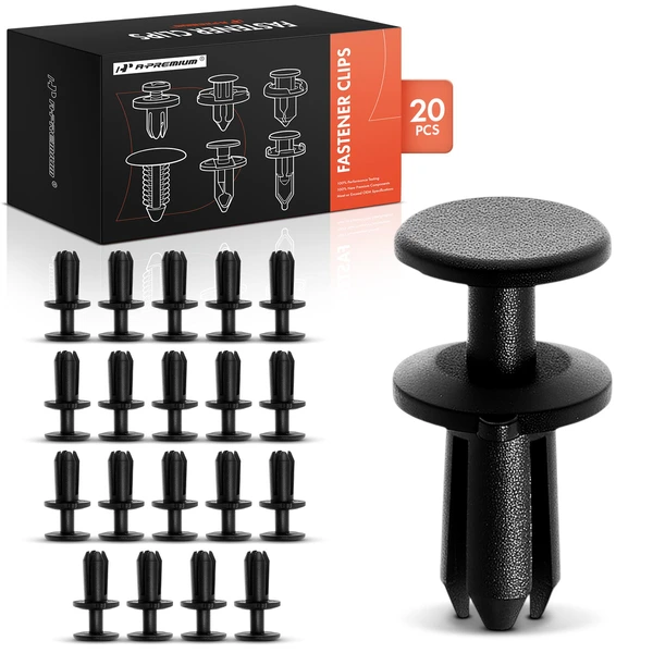 2007-2015 Audi Q7 20 Pcs 5mm Nylon Black Bumper & Hood & Interior Trim & Quarter Panel Retainer A-Premium APRCF1889