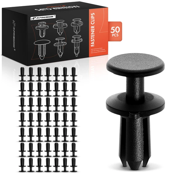 2007-2011 Audi S6 50 Pcs 5mm Nylon Black Bumper & Hood & Interior Trim & Quarter Panel Retainer A-Premium APRCF1891