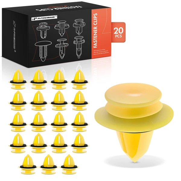 20 Pcs Nylon Yellow Door Garnish Molding Retainer A-Premium APRCF1928