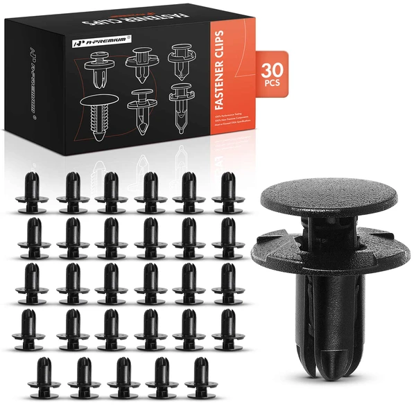 2014-2019 Kia Optima 30 Pcs 8mm Nylon Black Bumper & Engine Under Cover & Fender Liner Retainer A-Premium APRCF1932