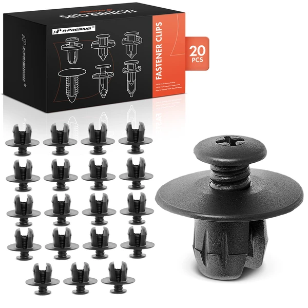 20 Pcs Nylon Black Radiator Support & Air Deflector Shield Retainer A-Premium APRCF1940