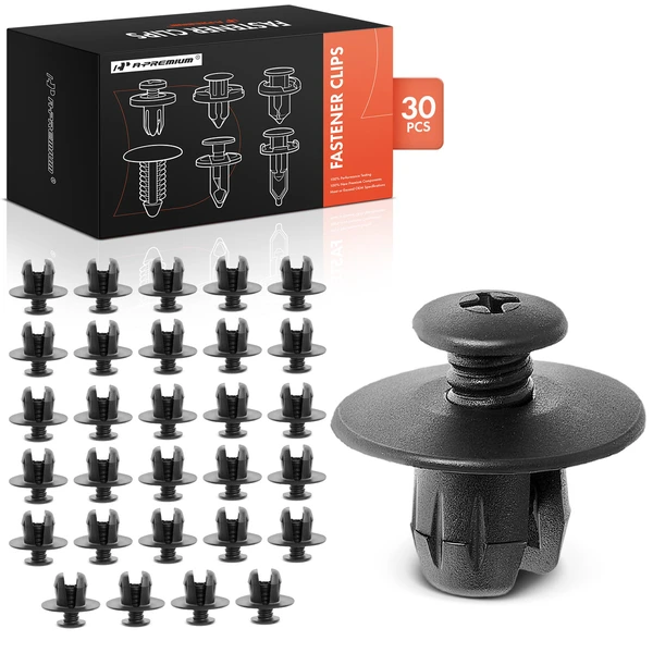 30 Pcs Nylon Black Radiator Support & Air Deflector Shield Retainer A-Premium APRCF1941