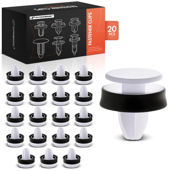 20 Pcs Nylon White Body Side & Wheel Opening Retainer Clips A-Premium APRCF1952