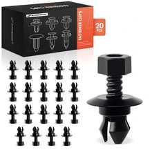 2019-2020 Volkswagen Arteon 20 Pcs 8mm Nylon Black Splash Shield & Rocker Molding Retainer A-Premium APRCF1961