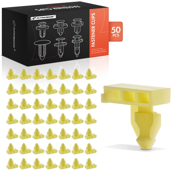 2014-2016 INFINITI QX80 50 Pcs Nylon Yellow Wheel Well Opening Molding Clip A-Premium APRCF1966