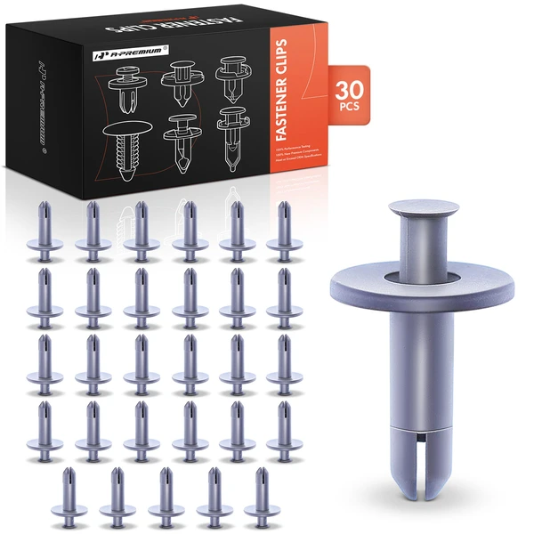 2010-2018 Mazda 3 30 Pcs 8mm Nylon Gray Bumper Filler & Door Panel Retainer A-Premium APRCF1968