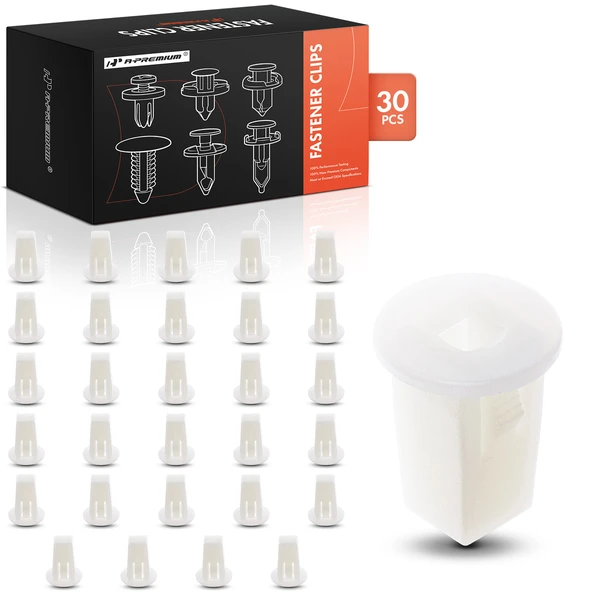 30 Pcs Nylon White Rear Bumper Trim Panel & Air Duct Mount Screw Grommet A-Premium APRCF1986