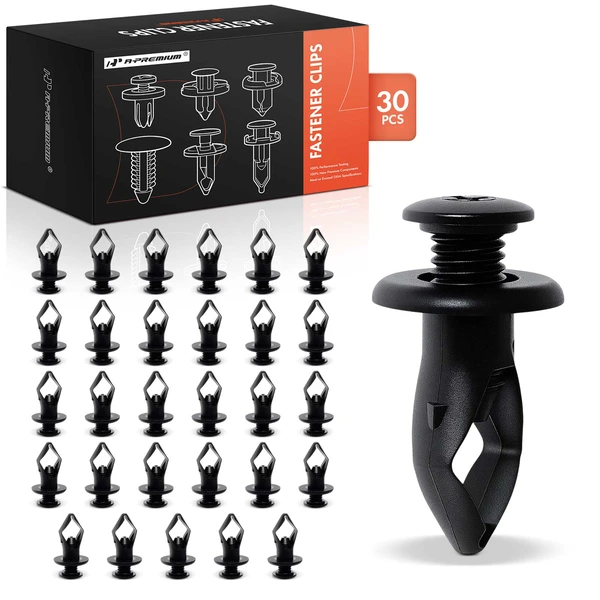 2005-2009 Hyundai Tucson 30 Pcs 9.5mm Nylon Black Bumper Cover Retainer A-Premium APRCF1989