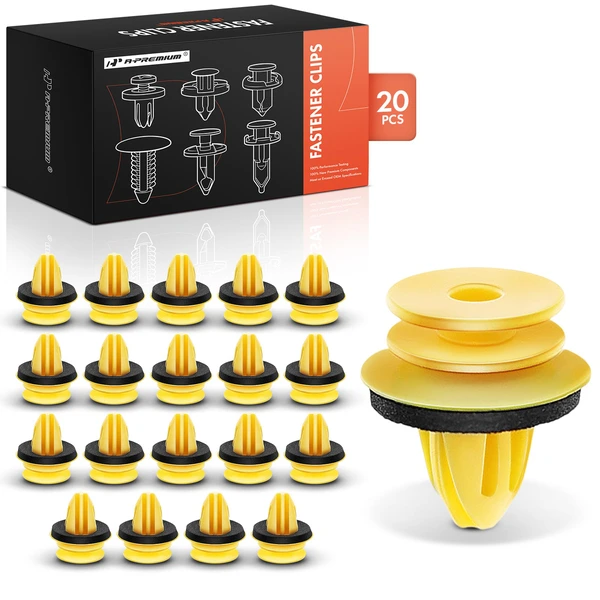 20 Pcs Nylon Yellow Door Trim Panel Retainer A-Premium APRCF2000