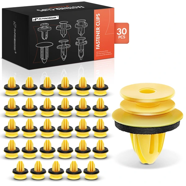 30 Pcs Nylon Yellow Door Trim Panel Retainer A-Premium APRCF2001