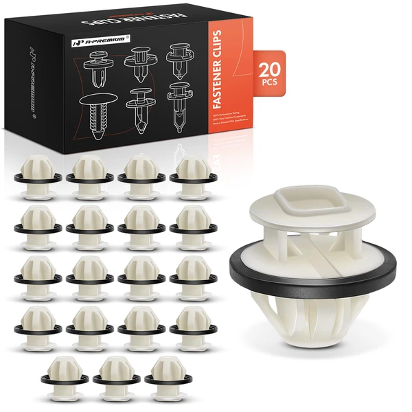 20 Pcs Nylon White Rocker Molding Clip A-Premium APRCF2003