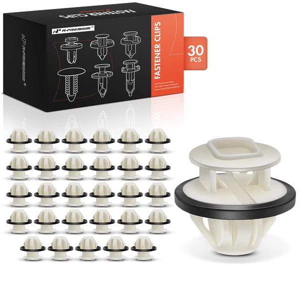 30 Pcs Nylon White Rocker Molding Clip A-Premium APRCF2004