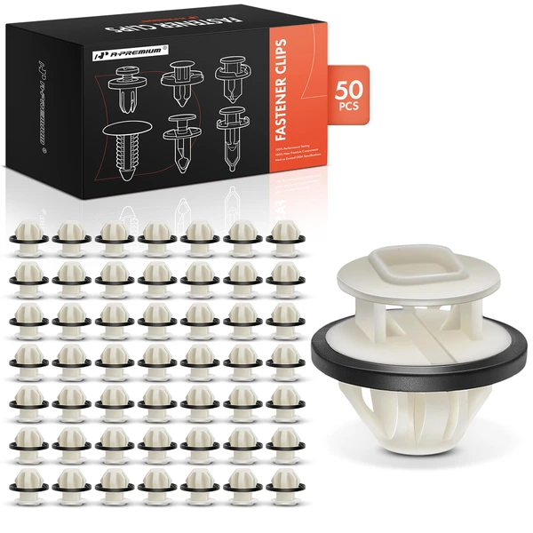 50 Pcs Nylon White Rocker Molding Clip A-Premium APRCF2005